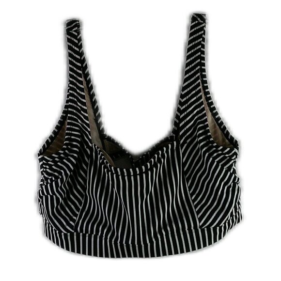 Kona Sol - Black/White Striped Bathing Suit Top - Size 22W - Picture 1 of 5